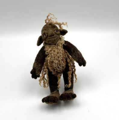 OOAK Needle Felted Goblin Art Doll  Ponk    Posable Fantasy Creature Handmade