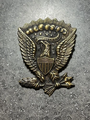 VTG Civil War Union Army Infantry Badge Military Cap Brass Insignia
