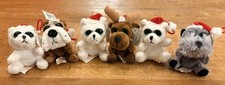 Russ Berrie Bundle Of 6 New With Tags Christmas Bears/dogs/reindeer