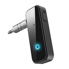 Upgraded Ankilo Aux Bluetooth Adapter for Car, 2 in 1 Bluetooth 5.3 Black