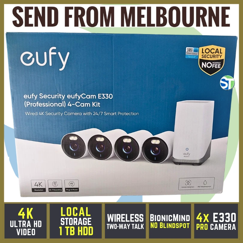 Eufy Security E330 Wired Add-On Wi-Fi Security Camera 4K Spotlight T8600T21
