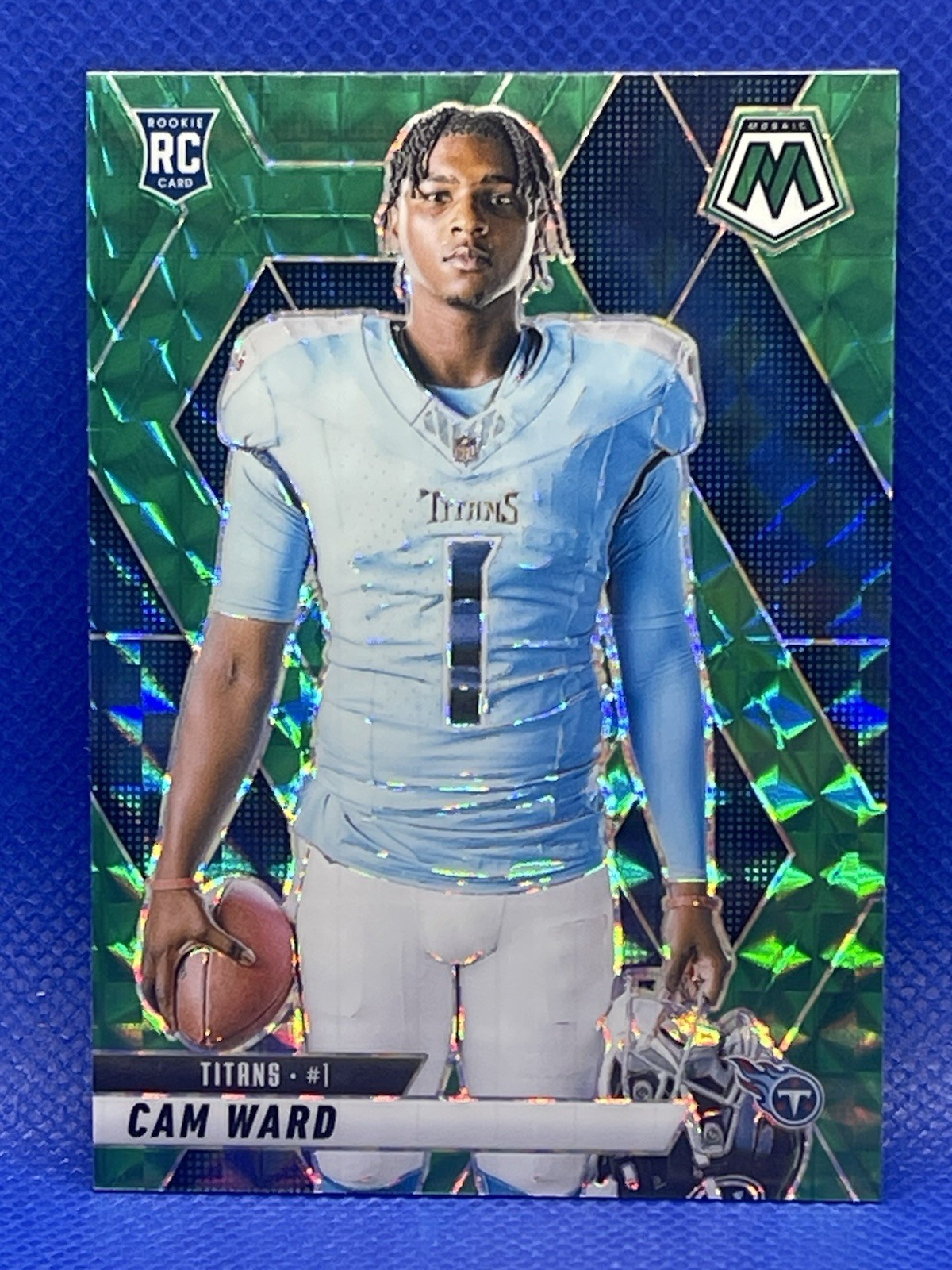 Cam Ward 2025 Panini Mosaic Green Prizm Image Variation Rookie RC #272(B53)