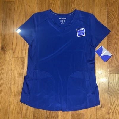 Womens Scrubstar Performance Fit Four Way Stretch Scrub Top (Size Sm) NWT Blue