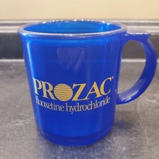 Vintage Prozac Pharmaceutical  Plastic Mug. Pharmaceutical Advertising Mug