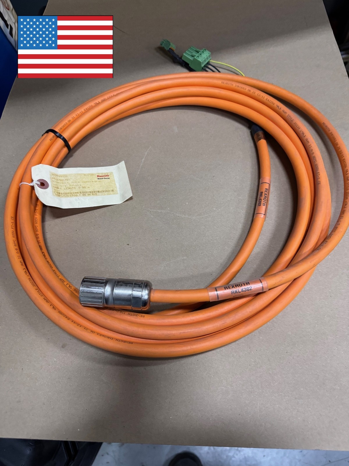 Bosch Rexroth RKL4302 (R911305799) Servo Motor Power Cable 8 Meters