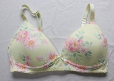 Tahari Girl's Lightweight Molded Wireless Floral Bra EH6 Yellow Size 30A