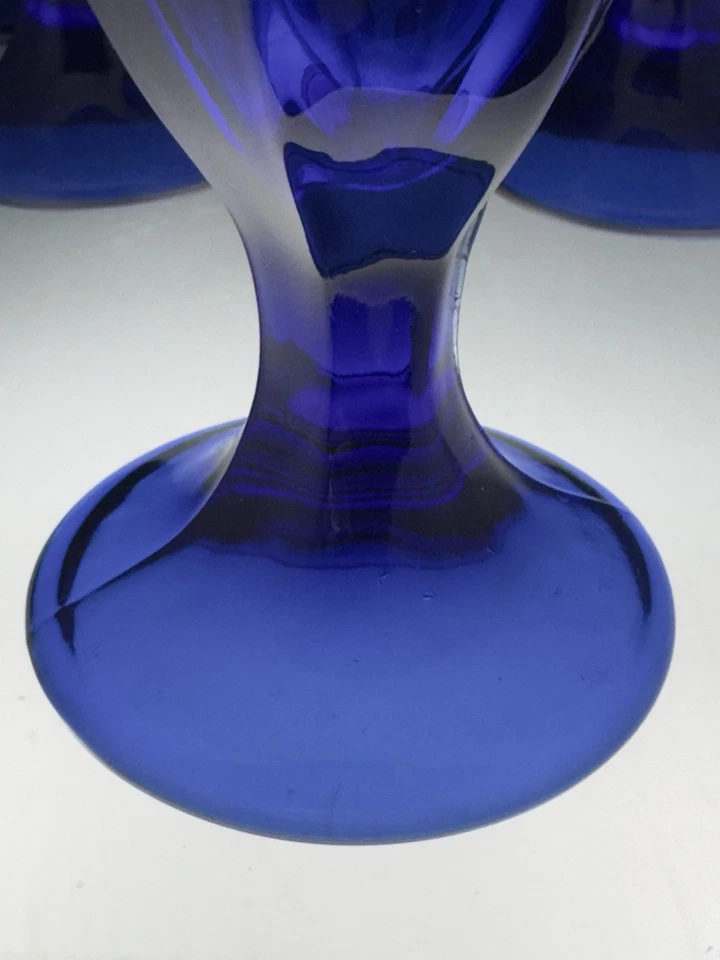 6 vasos de postre Anchor Hocking azul cobalto parfait tulipán soda fuente hemado Foto 3 de 4