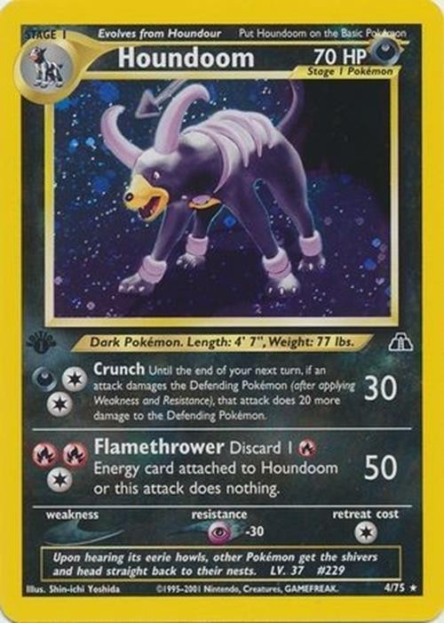 Houndoom - 4/75 - Pokemon Neo Discovery 1st Edition Holo Rare Card WOTC NM
