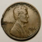 1924 D Lincoln Wheat Cent Penny VF-Details / Damaged   "Actual Coin Pictured"