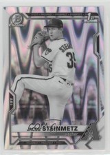 2021 Bowman Draft Chrome Black & White RayWave Refractor Jacob Steinmetz 0o6v