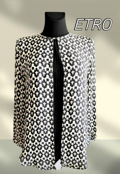 Women Etro Shirt Black Silk 38