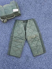 US Military Cold Weather M65 Quilted OD Trousers Field Pants Liners Med S/R New
