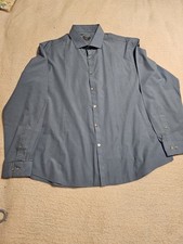 Van Heusen Chrome Extra Slim Wrinkle Free Men's Shirt Blue 17-17.5 34/35 July6