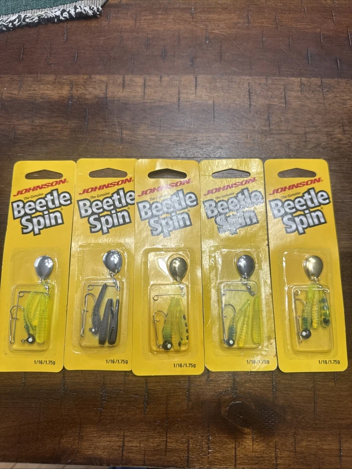 Johnson Beetle Spin BSVP 1/16 унции Несколько цветов лот из 5 новый - Изображение 2 из 3