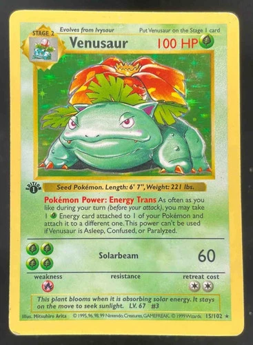 1999 Pokemon 1st Edition #15/102 Venusaur Holo