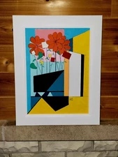 Mid Century Modern Style Abstract Modernist Original Acrylic Painting 