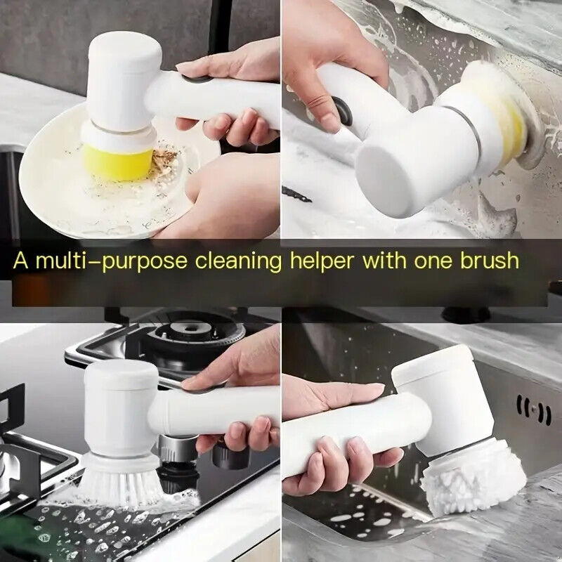 5 in 1 Magic Brush, Handheld Wireless Electric Cleaning Brush Kitchen Dish