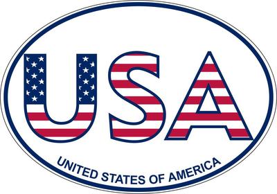 Aufkleber Auto Motorrad Oval Flagge USA Amerikanische Text