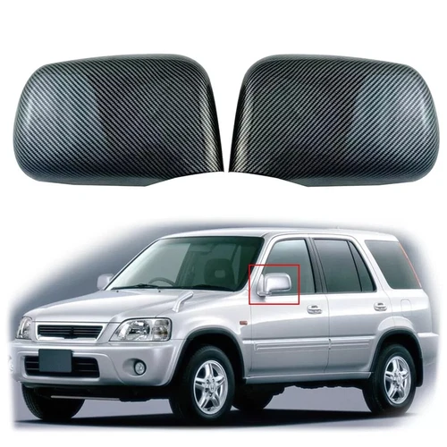 Carbon Fiber Rearview Mirror Signal Lid Cover Trim For 97-01 Honda CR-V CRV 2pcs