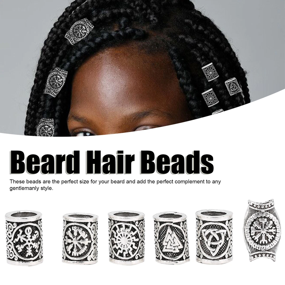 Youme 100 PCS Viking Hair Beads Viking Beard Beads for Men Antique Norse  Hair Tube Beads Silver Dreadlocks Jewelry Beads Charms for Men Women Hair  Braiding Accessories Necklace DIY Hair Decoration Style