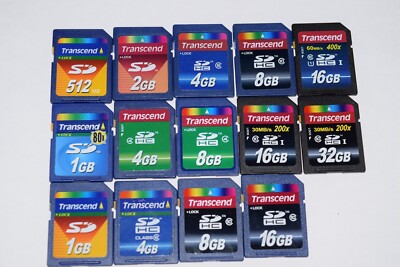 Transcend SDHC Card 4GB 8GB 16GB 32GB SD Card 512MB 1GB 2GB Memory Cards