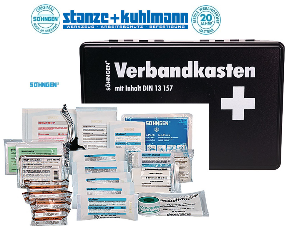 Betriebsverbandkasten DIN 13157 SÖHNGEN B260xH160xT80mm Erste Hilfe Kasten