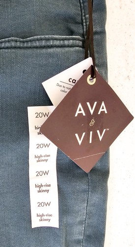 Jeans Ava & Viv nuovi con etichette taglia 20W regular teal elasticizzati vita alta skinny - Foto 6 di 9