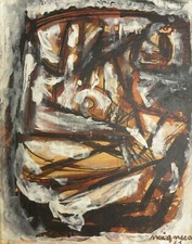 Giuseppe MIGNECO (Messina 1908 – Milano 1997) Figura cm 28x23 tempera anno 1961