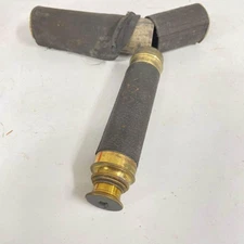 VTG French Leather Wrapped Brass Nautical Maritime Spyglass Telescope W Case HN