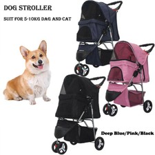 3 Wheel Pet Stroller Cat Dog Jog Folding Lightweight Travel Breathable Carrier