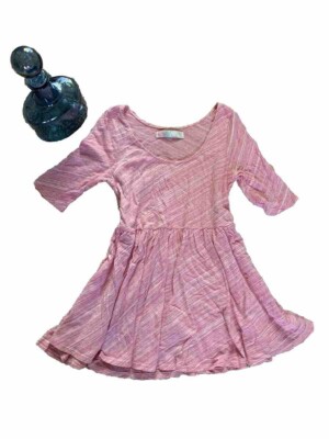 NEW! Free People FP Beach Mini Dress Top Sz S Tie Waist Cotton Pink NICE!