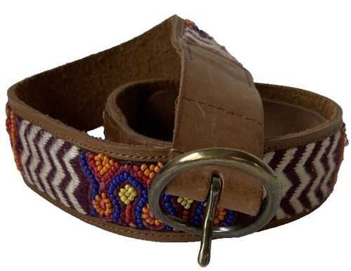 Lucky brand Leather Belt BOHO Leather Pullback Double Ring 