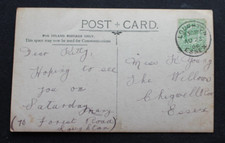 Loughton, Essex 1906 postmark on a Marie postcard to Miss. Kitty Young, The Will