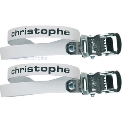 ZEFAL CHRISTOPHE 516 PEDALRIEMEN 37cm LEDER RIEMEN FIXIE TOE STRAPS RENNRAD WEIß - Bild 1 von 2