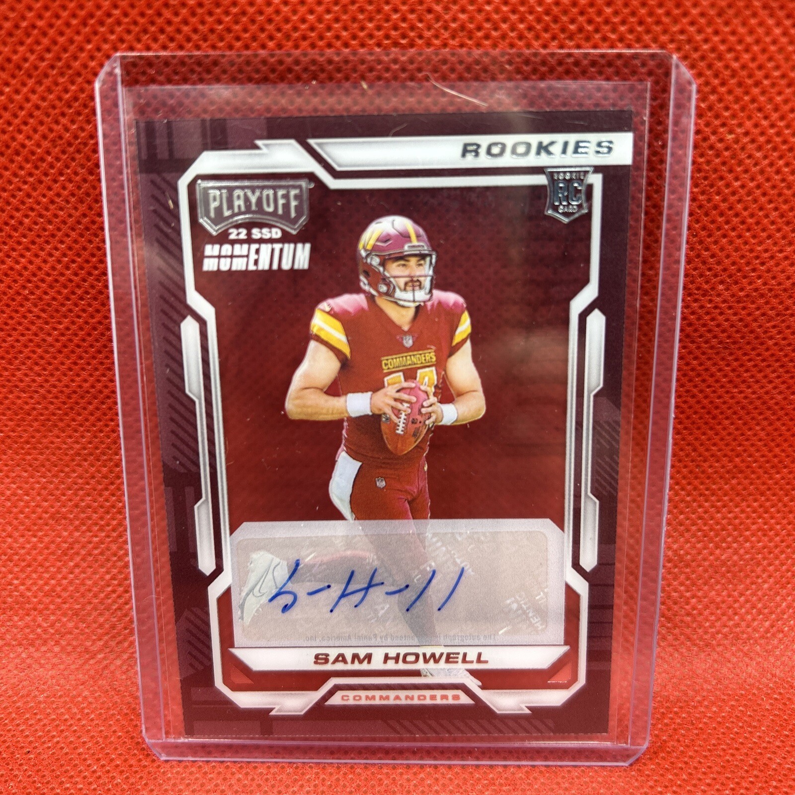 2022 Panini Chronicles Football Sam Howell AUTO Playoff Momentum