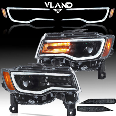 VLAND FULL LED Projector Headlights For Jeep Grand Cherokee 2014-2022 Sequential