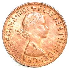 AUSTRALIA 1964 Y.  PENNY SLIGHT W / M FAINT DATE AND LEGEND IN CHOICE UNC GEM