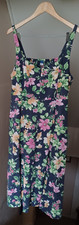 Old Navy Linen Blend Maxi Dress New Without Tags Size Large Blue Floral
