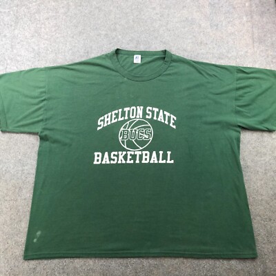 Vintage Shelton State Bucs Shirt Mens 3XL Green Spell Out Basketball *