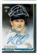 NICHOLAS CIUFFO 2019 Topps Chrome Baseball AUTO ROOKIE RC #RA-NC TAMPA BAY RAYS