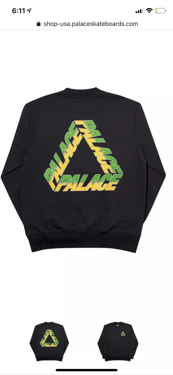 Palace Skateboards Split P3 Crewneck Sweatshirt size L Large Black