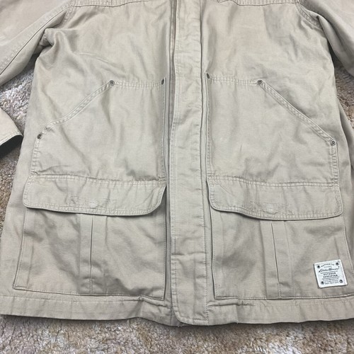 Eddie Bauer Field Jacket Canvas Beige Barn Chore Corduroy Collar Size Large - Picture 5 of 20