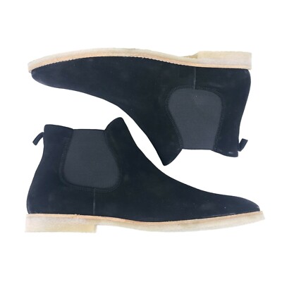 ALDO VISCHER Chelsea Boots Black Suede Leather Ankle Boots  display picture 3