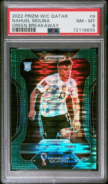 2022 Panini World Cup Prizm - Nahuel Molina  Breakaway Green /5 RC WC Winner