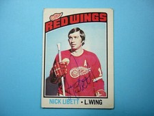 1976/77 O-PEE-CHEE NHL HOCKEY CARD #171 NICK LIBETT VG/EX AUTO AUTOGRAPH OPC