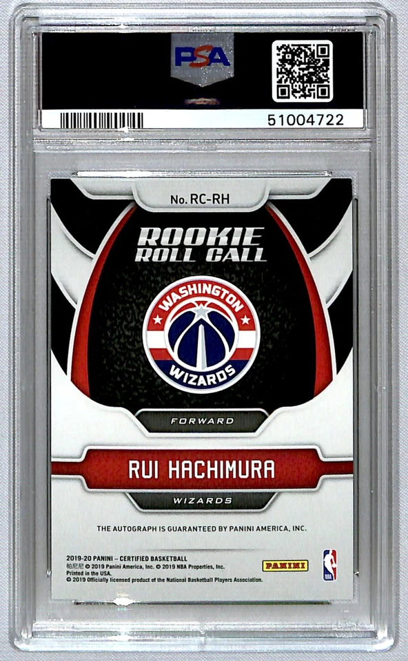 Rui Hachimura 2019-20 Panini Certified Roll Call Rookie Auto #RC-RH PSA 8 - Image 2 of 2