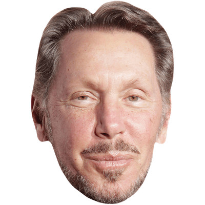 Larry Ellison (Spitzbart) Promi Maske, flaches Kartengesicht, Kostüm Maske