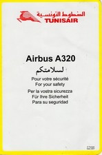 2x Tunisair Airbus A320 Safety Cards