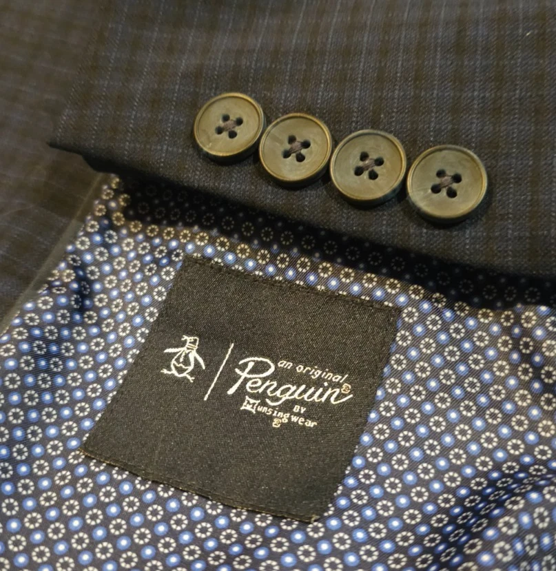 Penguin an Original Blue Check Wool Blend Dual Vent Sport Jacket Blazer 38R - Image 2 of 4