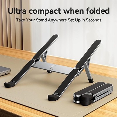 Sturdy Aluminum-Made Heat-Dissipating Ergonomic Aluminum Adjustable Laptop Stand
